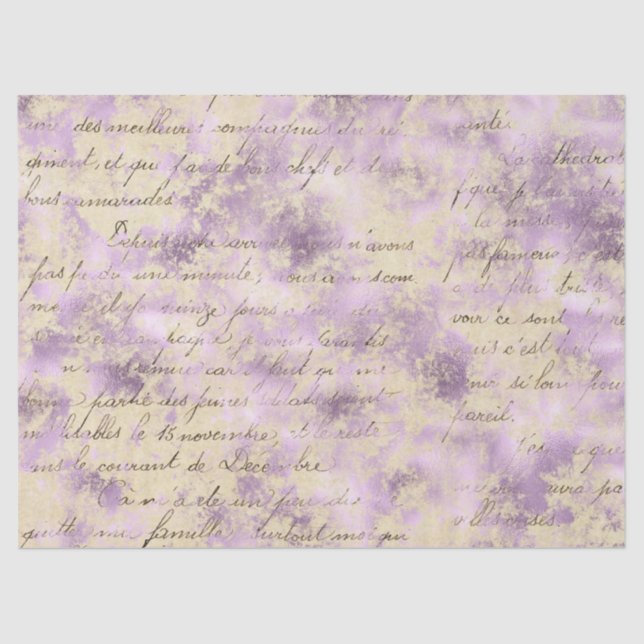 Papel De Seda Ephemera Lavendar Paper Series Design 4 (Frente )