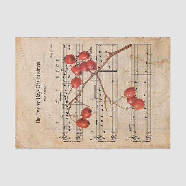 Papel De Seda Ephemera Os Doze Dias da Nuvem de Natal (Frente )