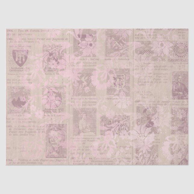 Papel De Seda Ephemera Pink Paper Series Design 11 (Frente )