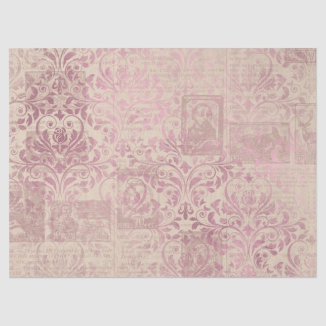 Papel De Seda Ephemera Pink Paper Series Design 14 (Frente )