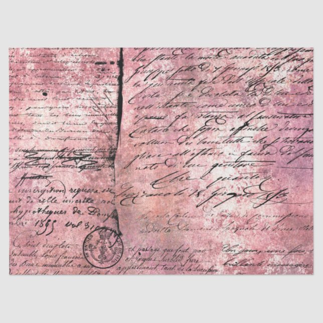 Papel De Seda Ephemera Pink Paper Series Design 16 (Frente )