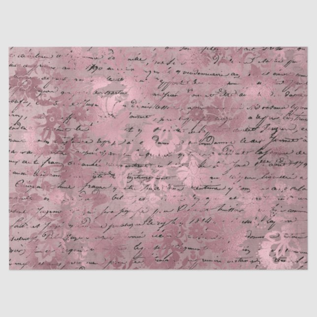 Papel De Seda Ephemera Pink Paper Series Design 18 (Frente )