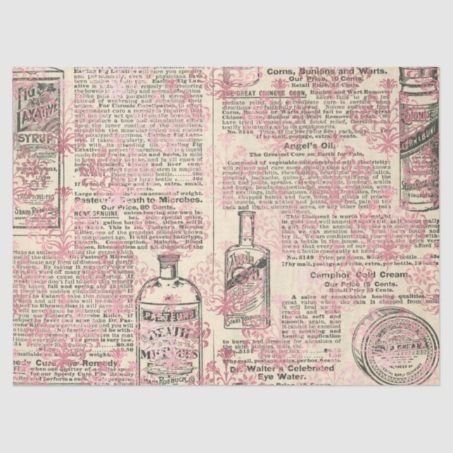 Papel De Seda Ephemera Pink Paper Series Design 20 (Frente )