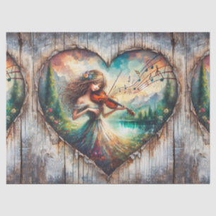 Papel De Seda Ephemera Rapariga Russa A Tocar A Dissociação Viol