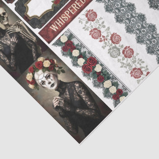 Papel De Seda Ephemera Sheet Gothic Rose Queen