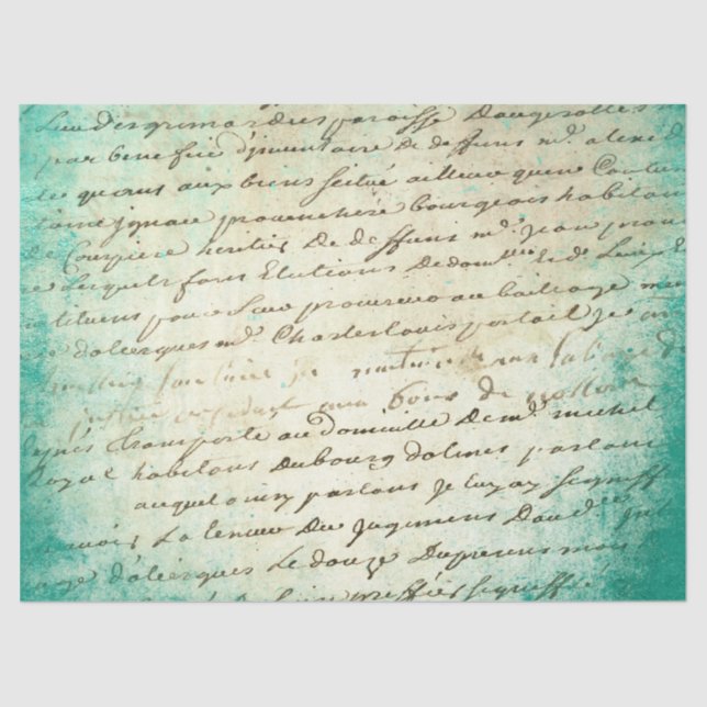 Papel De Seda Ephemera Turquoise Paper Series Design 18 (Frente )