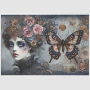 Papel De Seda Ephemera Victorian Lady Gothic - Desordem de Borbo