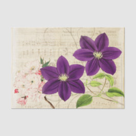 Papel De Seda Ephemera Vintage Purple Floral