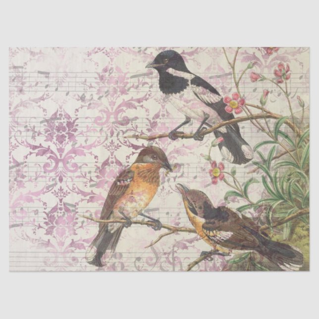 Papel De Seda Ephemeral Birds Series Design 17 (Frente )