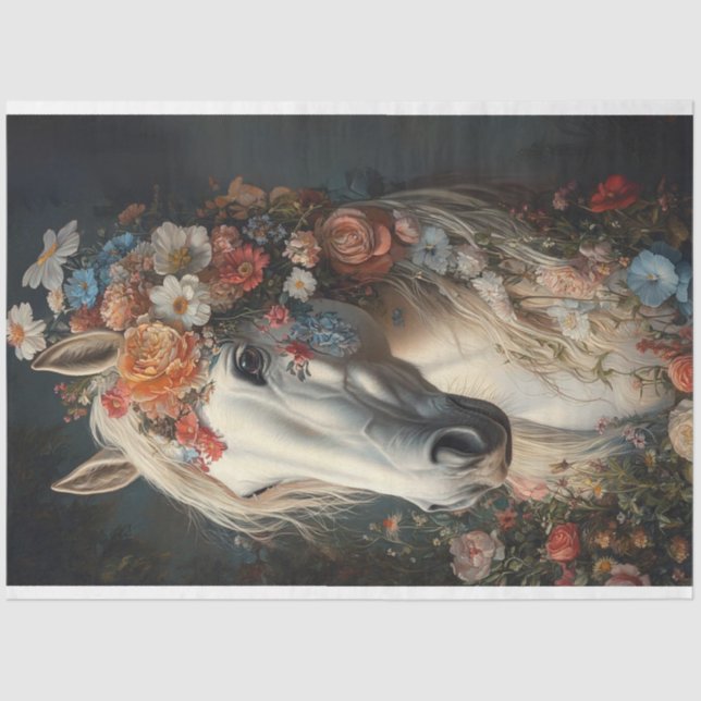 Papel De Seda Equívoco da Flor Imobiliária Adorável Cavalo Vence (Frente )