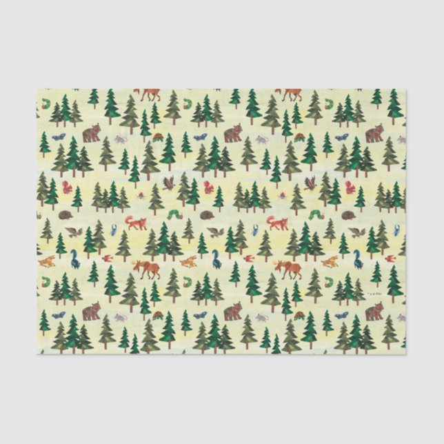 Papel De Seda Eric Carle | Padrão de Diversão Florestal (Frente )