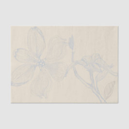 Papel De Seda Escala Lg do Ramo Dogwood Desenhado em Pergaminho