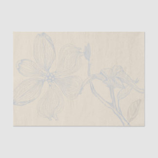 Papel De Seda Escala Lg do Ramo Dogwood Desenhado em Pergaminho