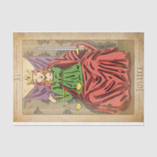 Papel De Seda Escalas de cartão tarot da arcana-maior da justiça