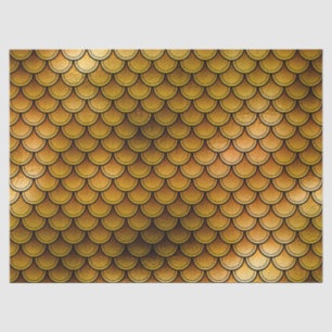 Papel De Seda Escalas de Peixes na Desfocagem Laranja/Amarela