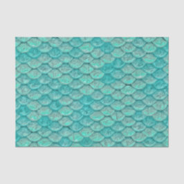 Papel De Seda Escalas Verdes do Mar Sereia