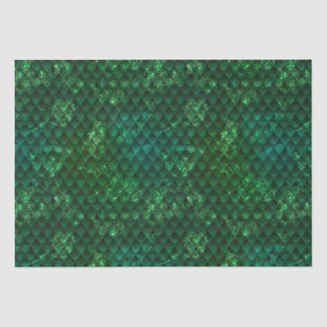 Papel De Seda Escama de Dragão Esmeralda Fantasia (Frente )