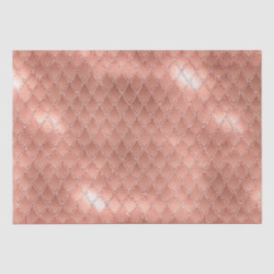 Papel De Seda Escamas de Dragão Brilhantes em Rosa Dourado