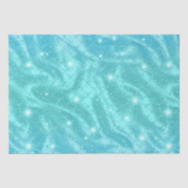 Papel De Seda Escamas de sereia azul elegante brilho metálico