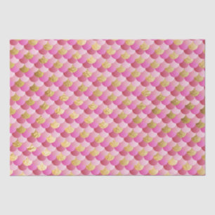 Papel De Seda Escamas de sereia com efeito ombre rosa e brilho d