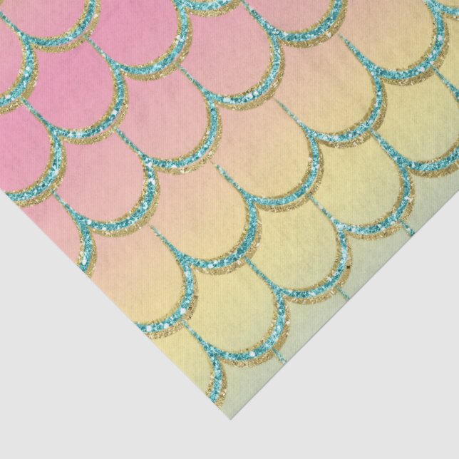 Papel De Seda Escamas de Sereia de Conto de Fadas Gradiente Past (Detalhes)