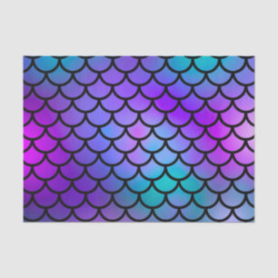 Papel De Seda Escamas de Sereia Rosa Azul Roxo Fantasia Peixe