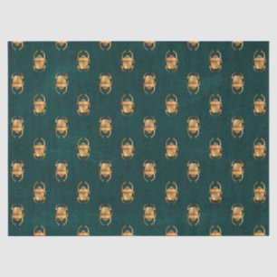 Papel De Seda Escaravelhos de Scarab Egípcios Metálicos Dourados