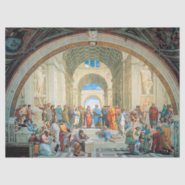 Papel De Seda Escola de Atenas por Raphael (Frente )