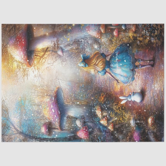 Papel De Seda Esconder Floresta de Loura e Coelho (Frente )