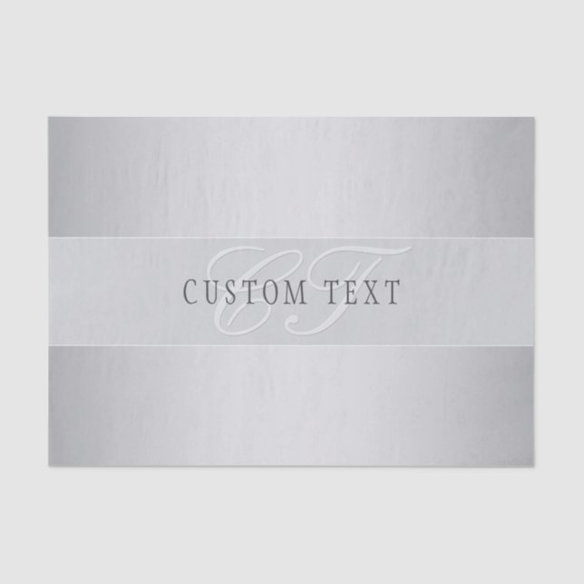 Papel De Seda Escrevendo de Script Monograma Editável Elegante | (Frente )