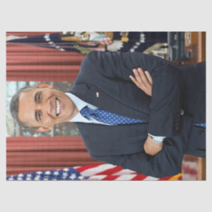 Papel De Seda Escritório Oval Oficial Retrato Presidente Obama