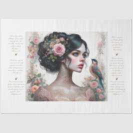 Papel De Seda Escritura - Dama de Rosas