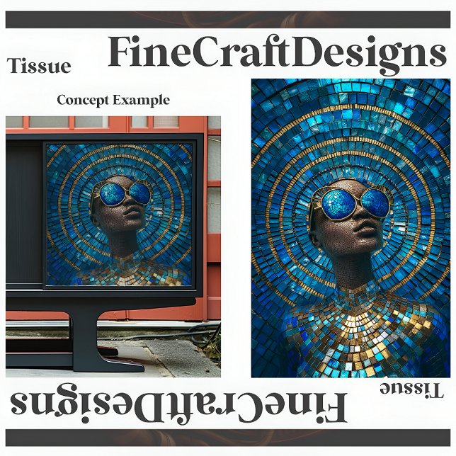 Papel De Seda Escuridão Escuro Mulher Balda Pele Faux Mosaico 06 (Criador carregado)