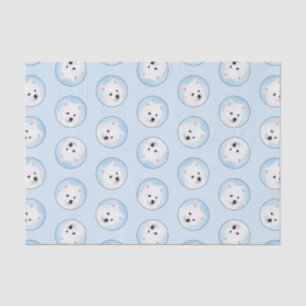 Papel De Seda Eskimo Americano, Eskie Puppy Pintando uma Arte Ca