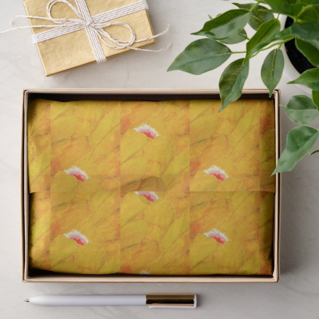 Papel De Seda Esmagamento de Apricot Chic Floral Abstrato (Presente)