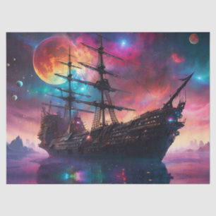 Papel De Seda Espaçonave Pirata em Outro Planeta