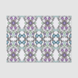 Papel De Seda Espantoso Olho das Flores Violetas Azuis