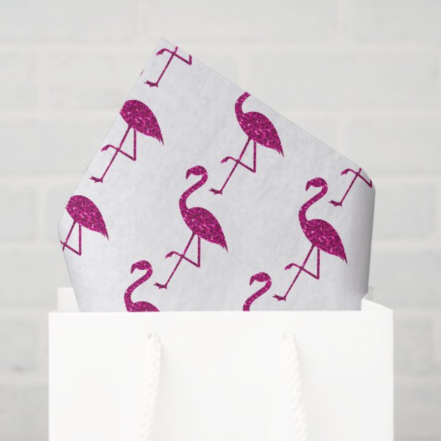 Papel De Seda Espelho brilhante flamingo Cor de rosa esbranquiça (Sacola de presentes)