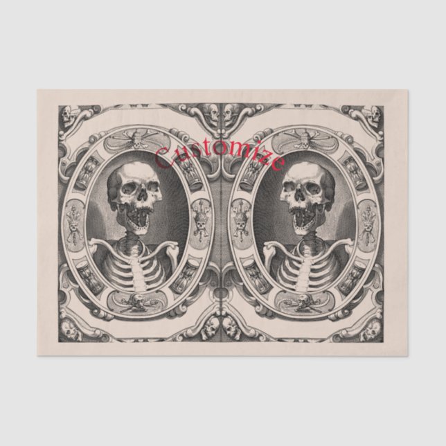 Papel De Seda Espessa do Crânio Humano Spooky_Cove (Frente )