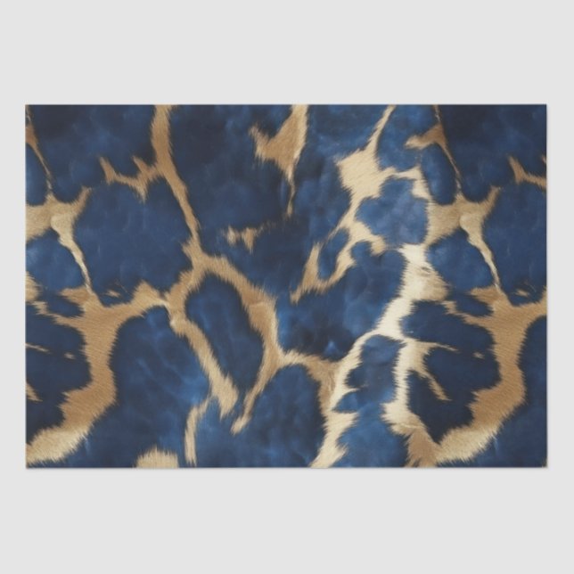 Papel De Seda Espinho Dourado Azul (Frente )