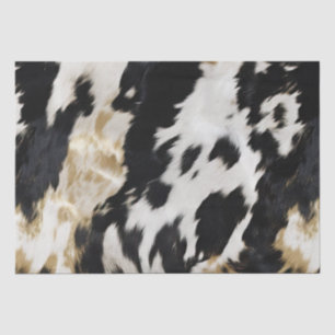 Papel De Seda Espinho Dourado branco preto