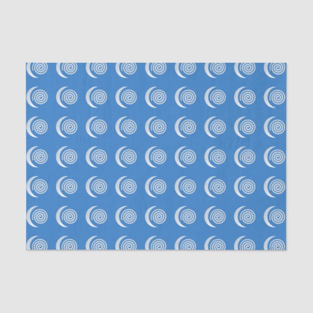 Papel De Seda Espiral da Lua Silver em azul profundo (Frente )