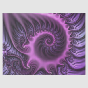Papel De Seda Espiral De Arte Fractal, Roxal, Rosa-Legal, vívida