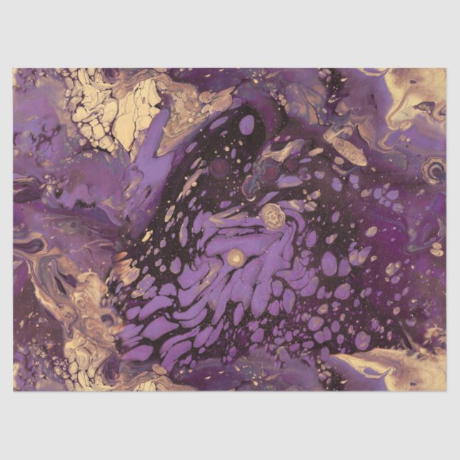 Papel De Seda espiral de tinta dourada da íris: (Frente )