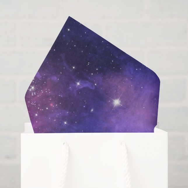 Papel De Seda Espírito Galáxia Universo Estrelas Espaço Sideral  (Sacola de presentes)