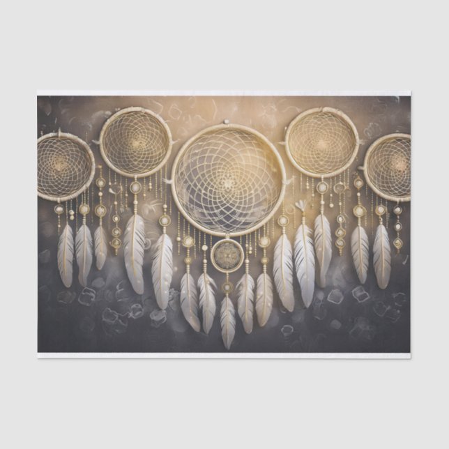 Papel De Seda Espíritos e Almas, Dreamcatchers Neutros de Renda (Frente )