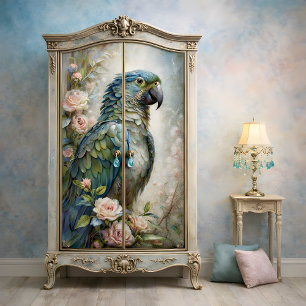 Papel De Seda Esplendor de Decoupage de Papagaio Azul