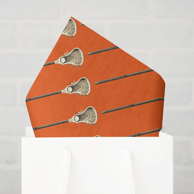 Papel De Seda Esportes de Lacrosse Laranja (Sacola de presentes)