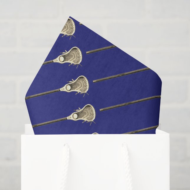 Papel de seda esportivo azul de Lacrosse (Sacola de presentes)
