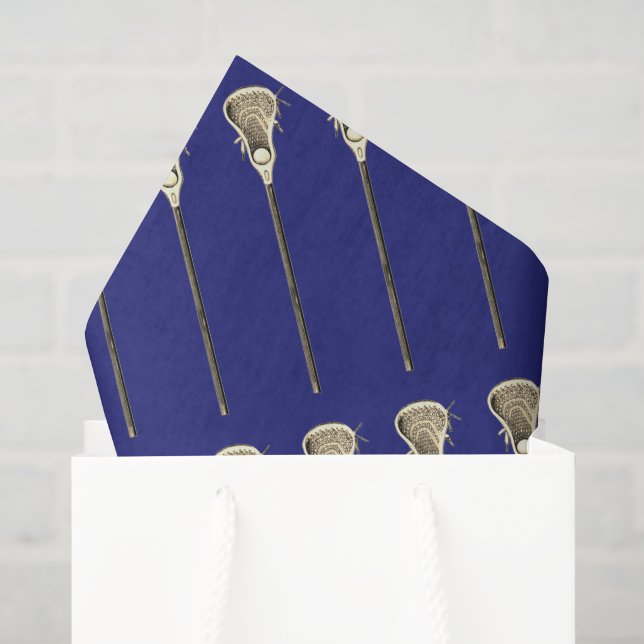 Papel de seda esportivo azul de Lacrosse (Sacola de presentes)